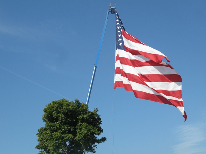 Flag at Veterans Park in Newport Beach