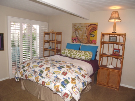 Downstairs bedroom with sliding doors