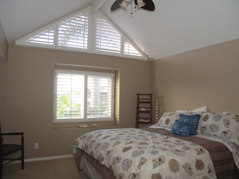Master bedroom in Newport Shores home
