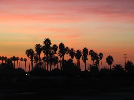 Newport Shores in Newport Beach sunset
