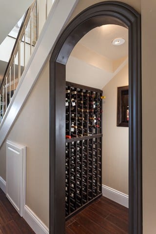 wine cellar in newport shores home